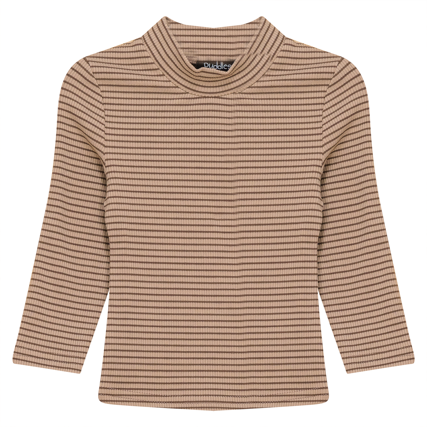 Stripped Mock Neck Top Cocoa