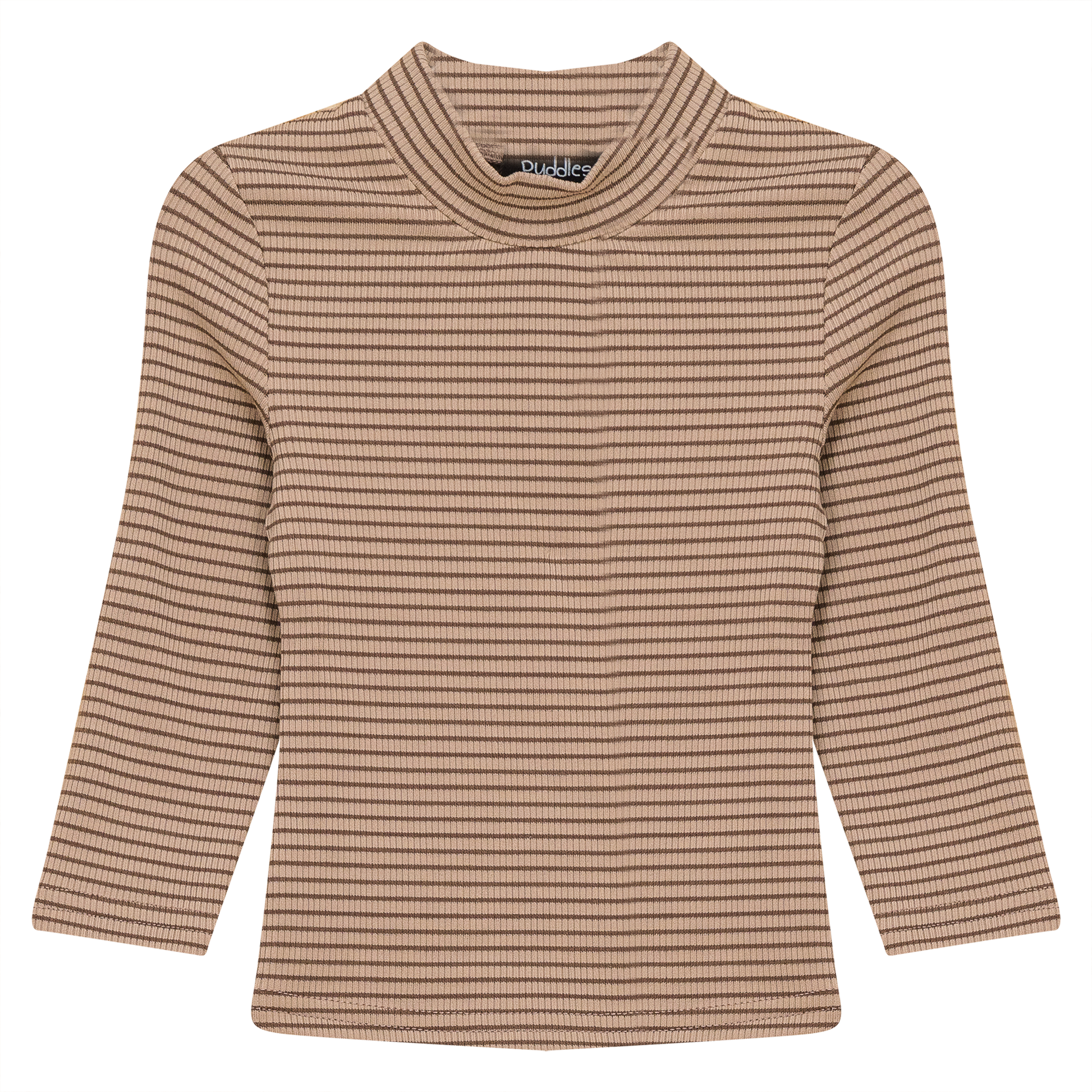 Stripped Mock Neck Top Cocoa