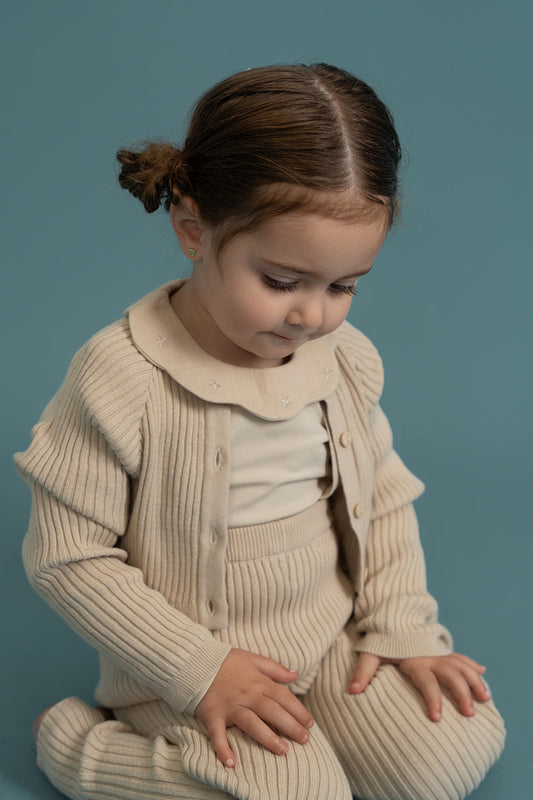 Ruffle Collar Knitted 3Pc Set