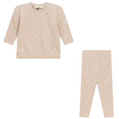 Raddish Print 2Pc Set Pink Biscuit