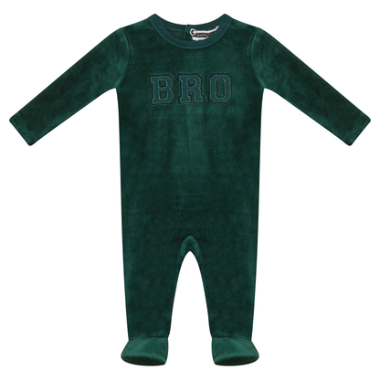 Bro Applique Onesie Pine Green