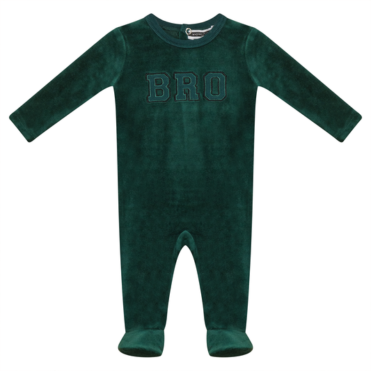 Bro Applique Onesie Pine Green