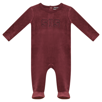 Sis Applique Onesie Burgundy