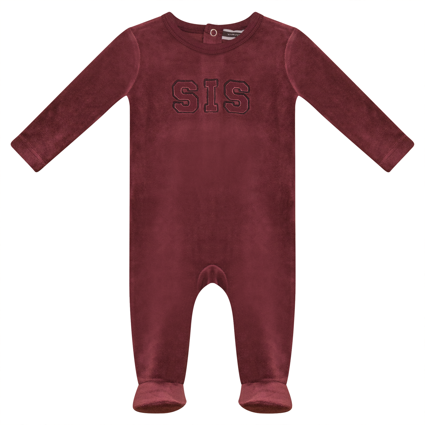 Sis Applique Onesie Burgundy