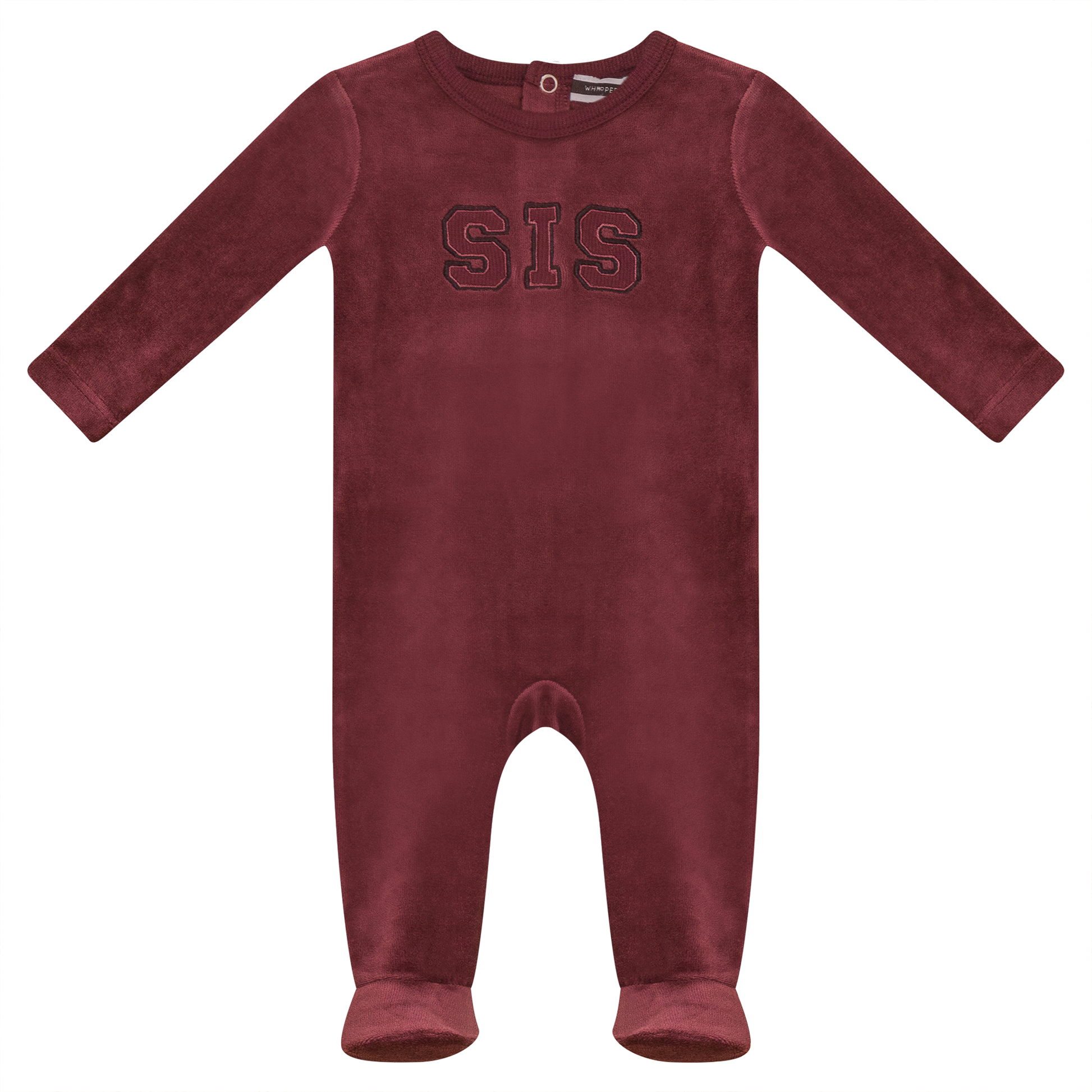Sis Applique Onesie Burgundy