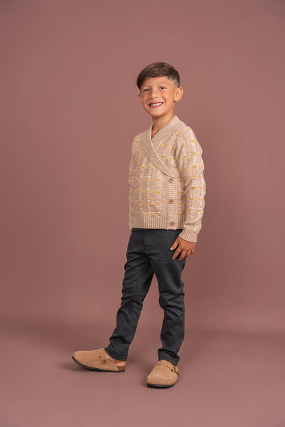 Textured Cable Knit Cardigan