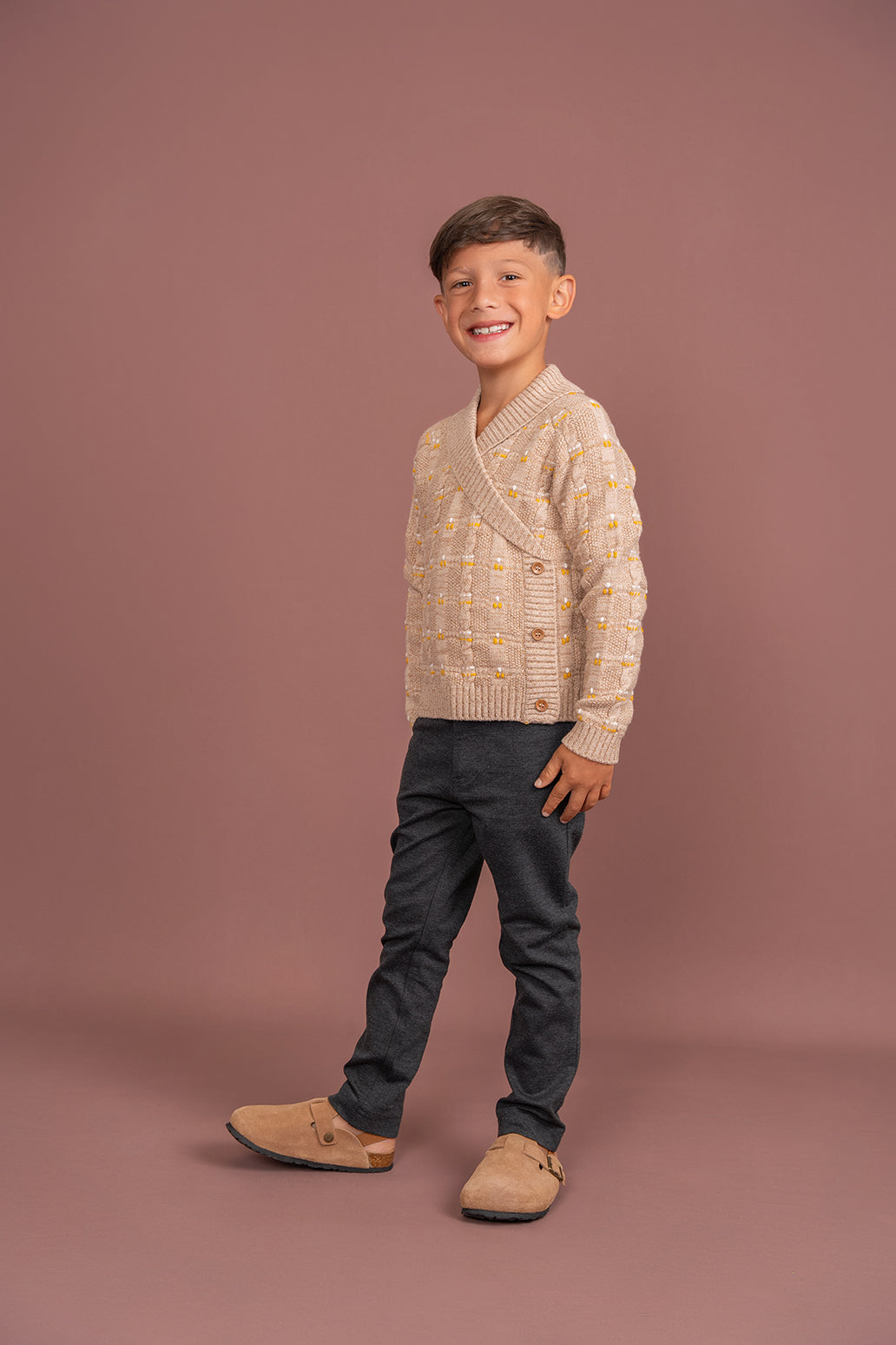 Textured Cable Knit Cardigan