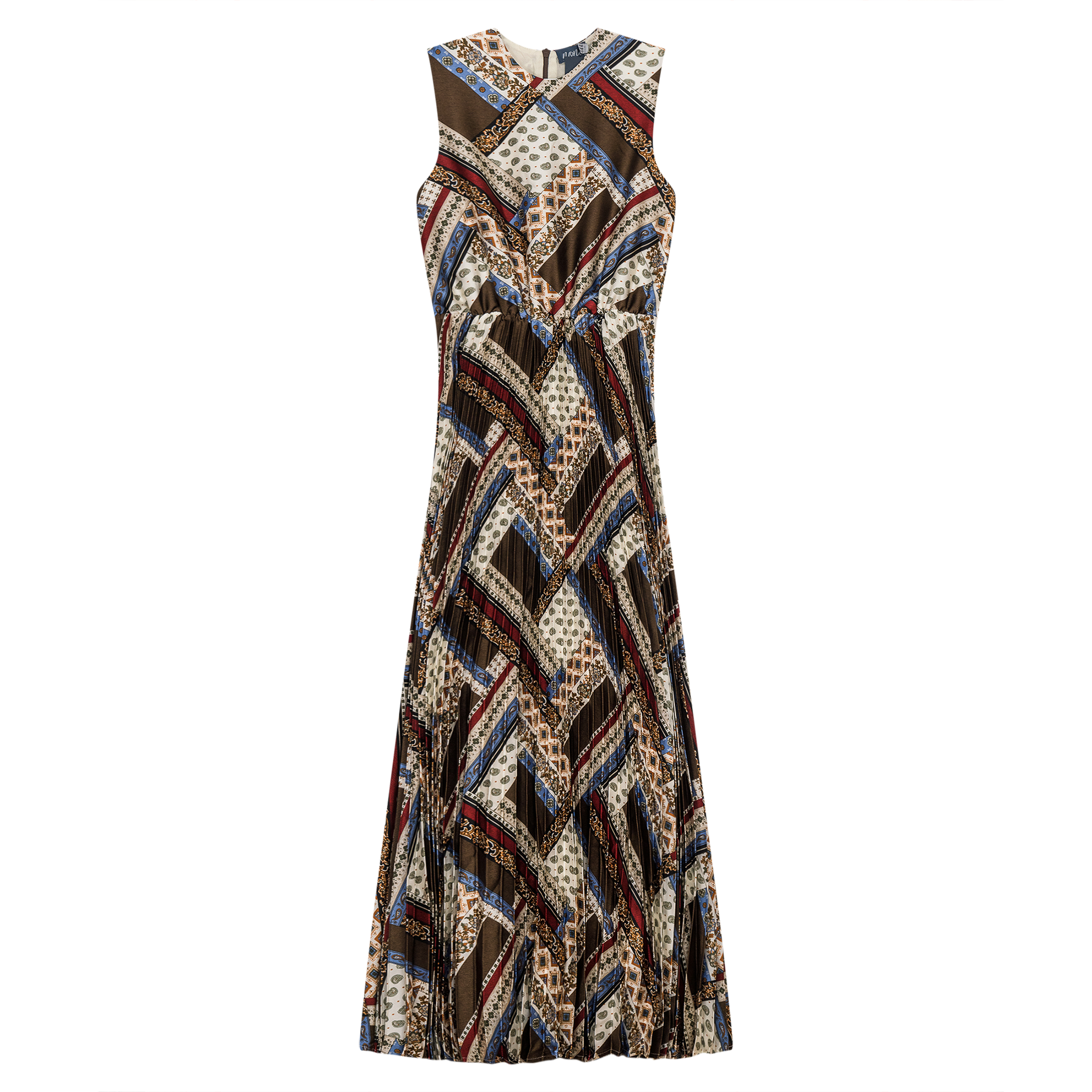 Crepe Pleated Jumper Brown