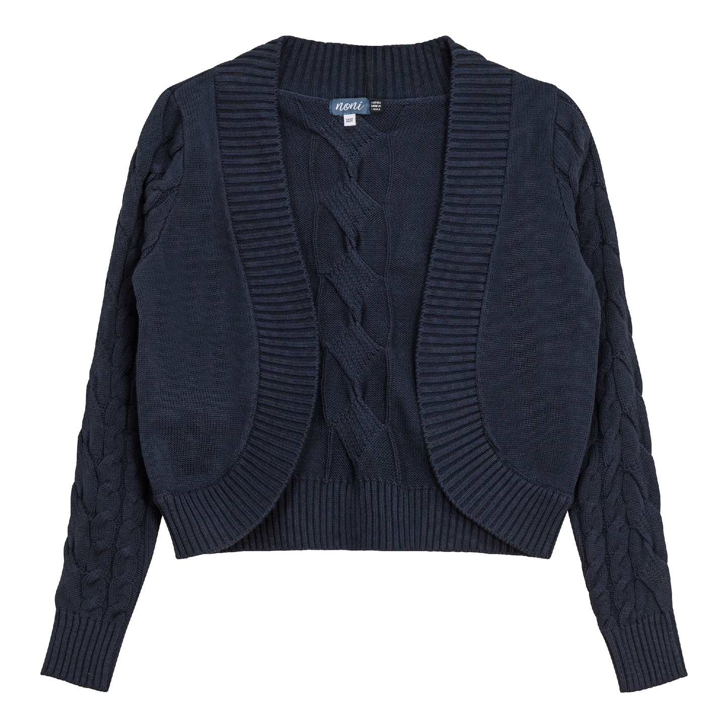 Cable Knit Crop Cardigan Moon Light Blue