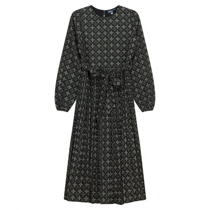 Crepe Pleated Dress Black