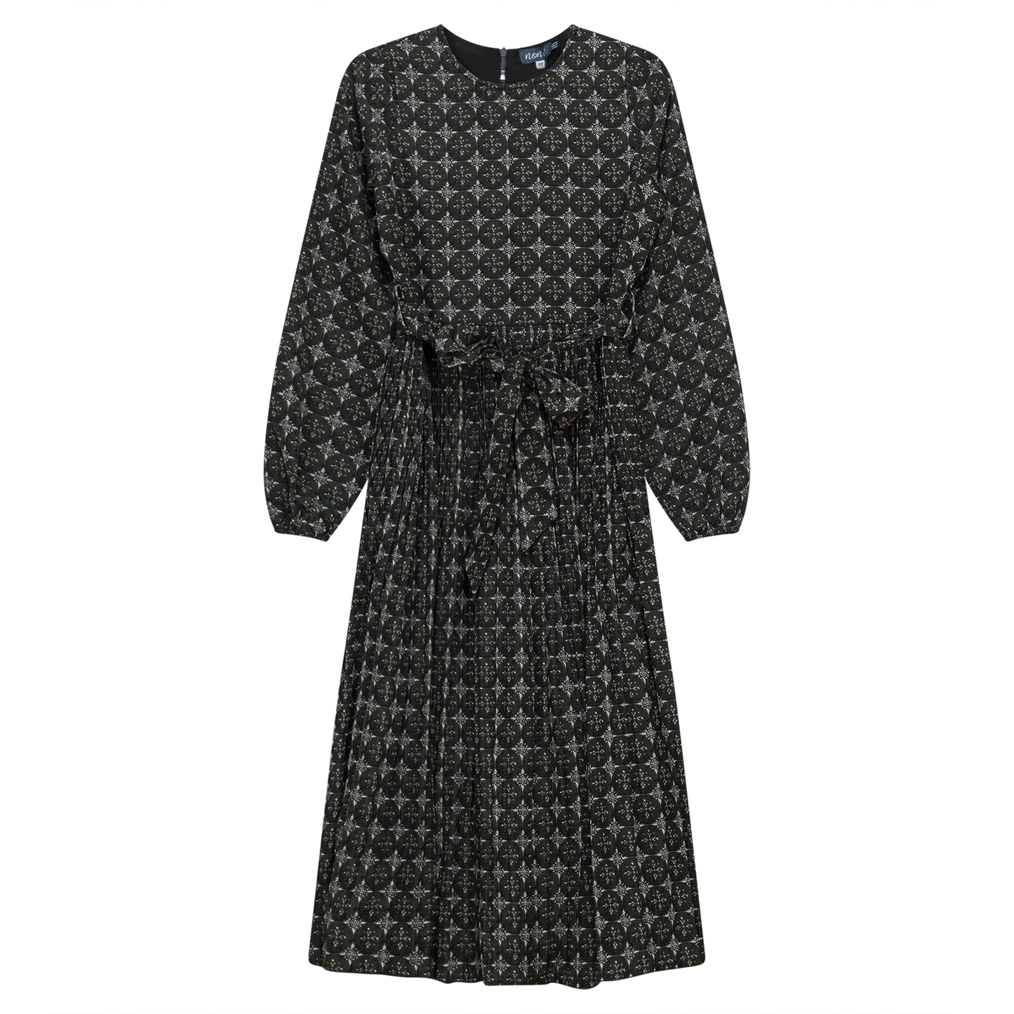 Crepe Pleated Dress Black