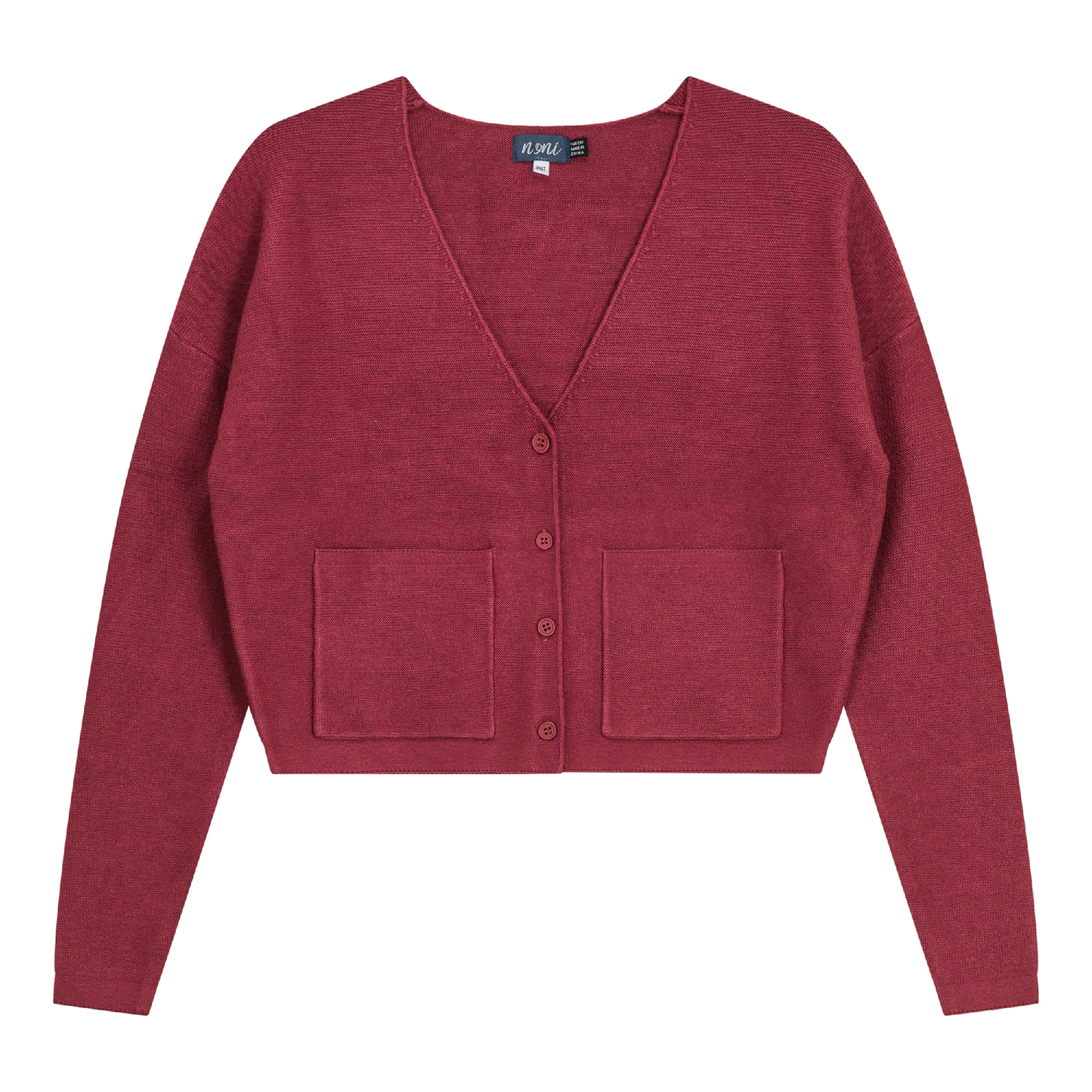 Knitted Crop Cardigan Berry