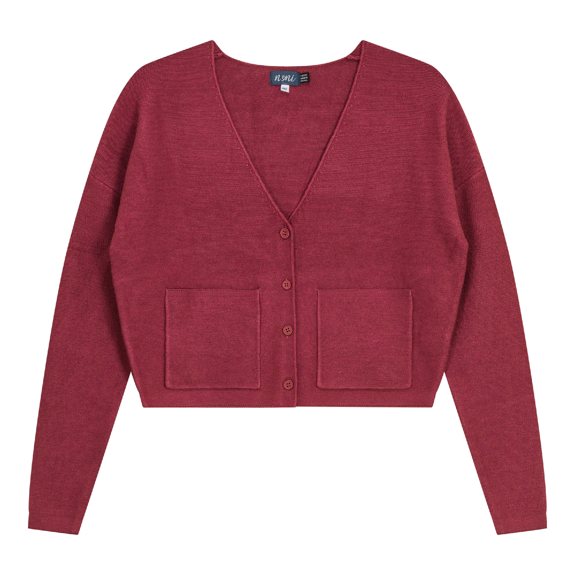 Knitted Crop Cardigan Berry