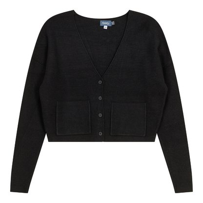 Knitted Crop Cardigan Black