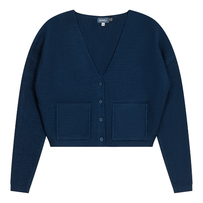 Knitted Crop Cardigan Navy