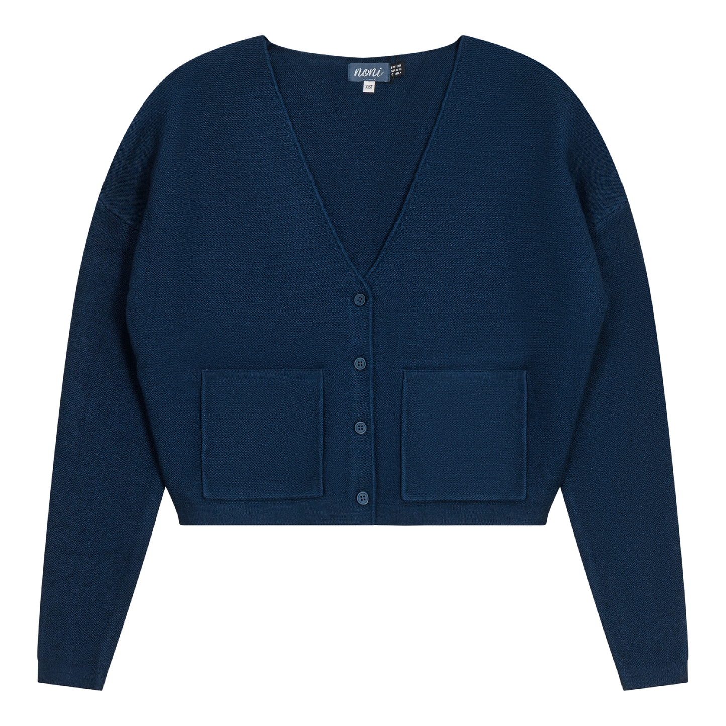 Knitted Crop Cardigan Navy