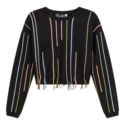 Knitted Crop Sweater Black