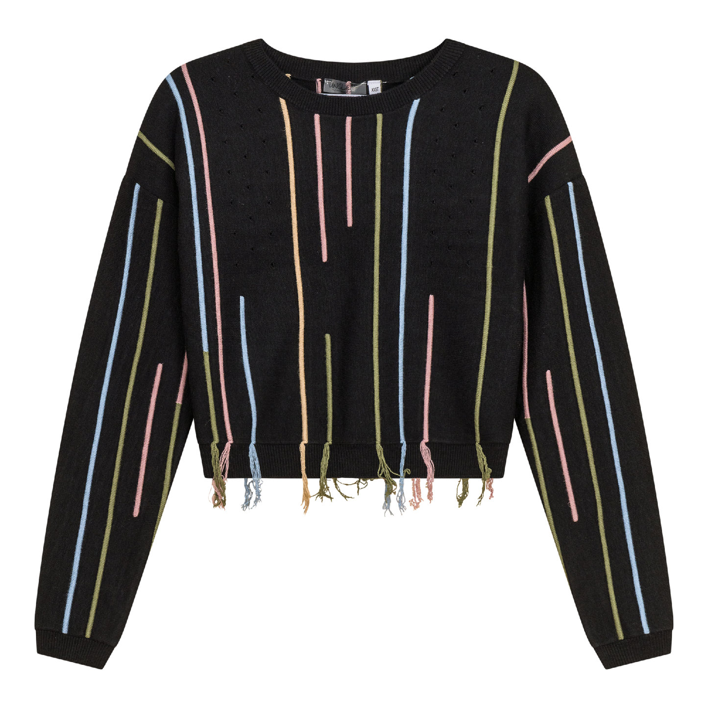 Knitted Crop Sweater Black