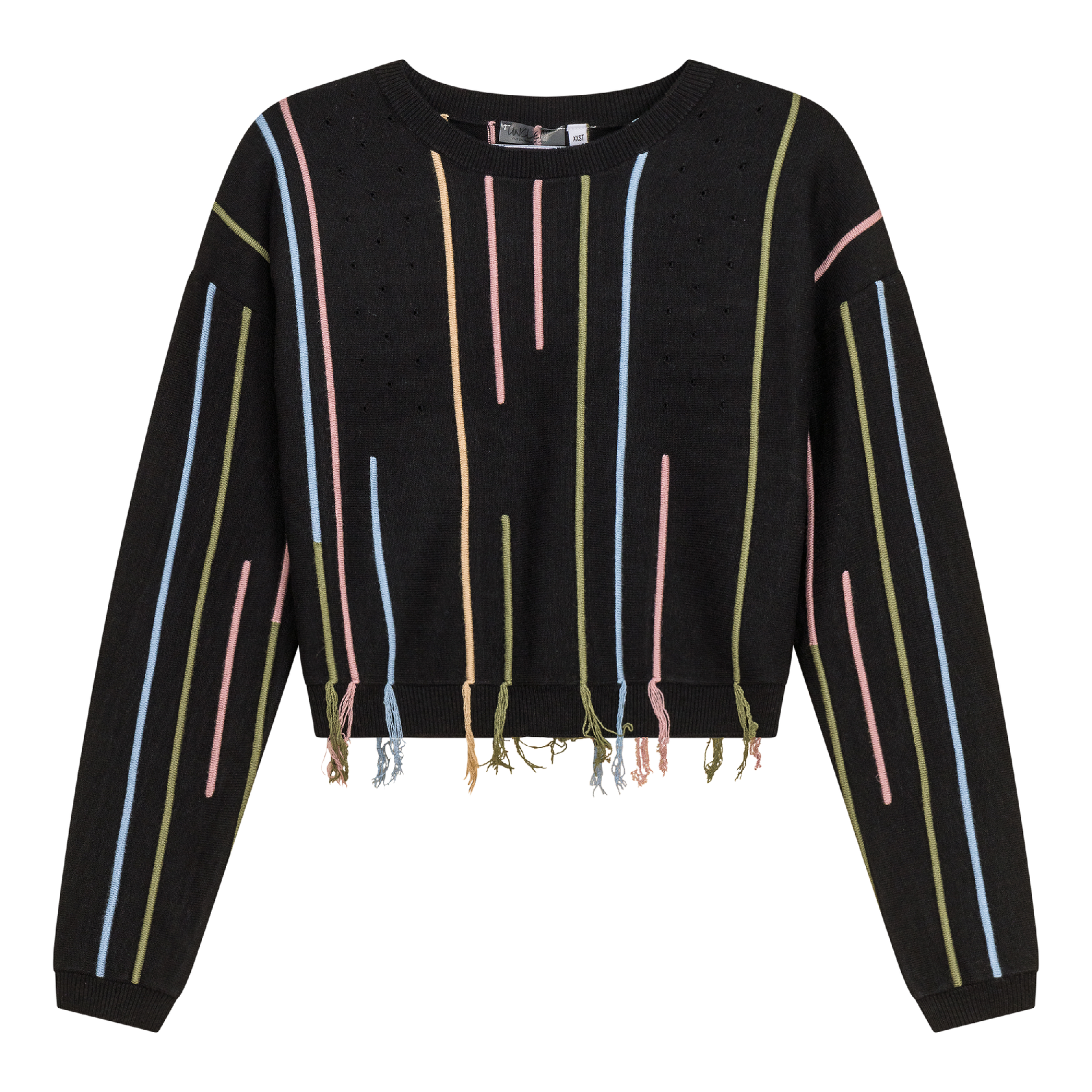 Knitted Crop Sweater Black