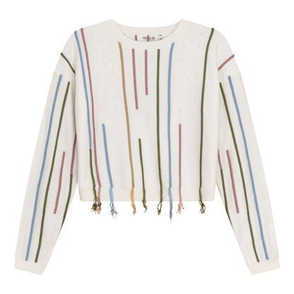 Knitted Crop Sweater Off White