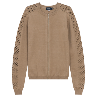 Knitted Bomber Jacket Beige