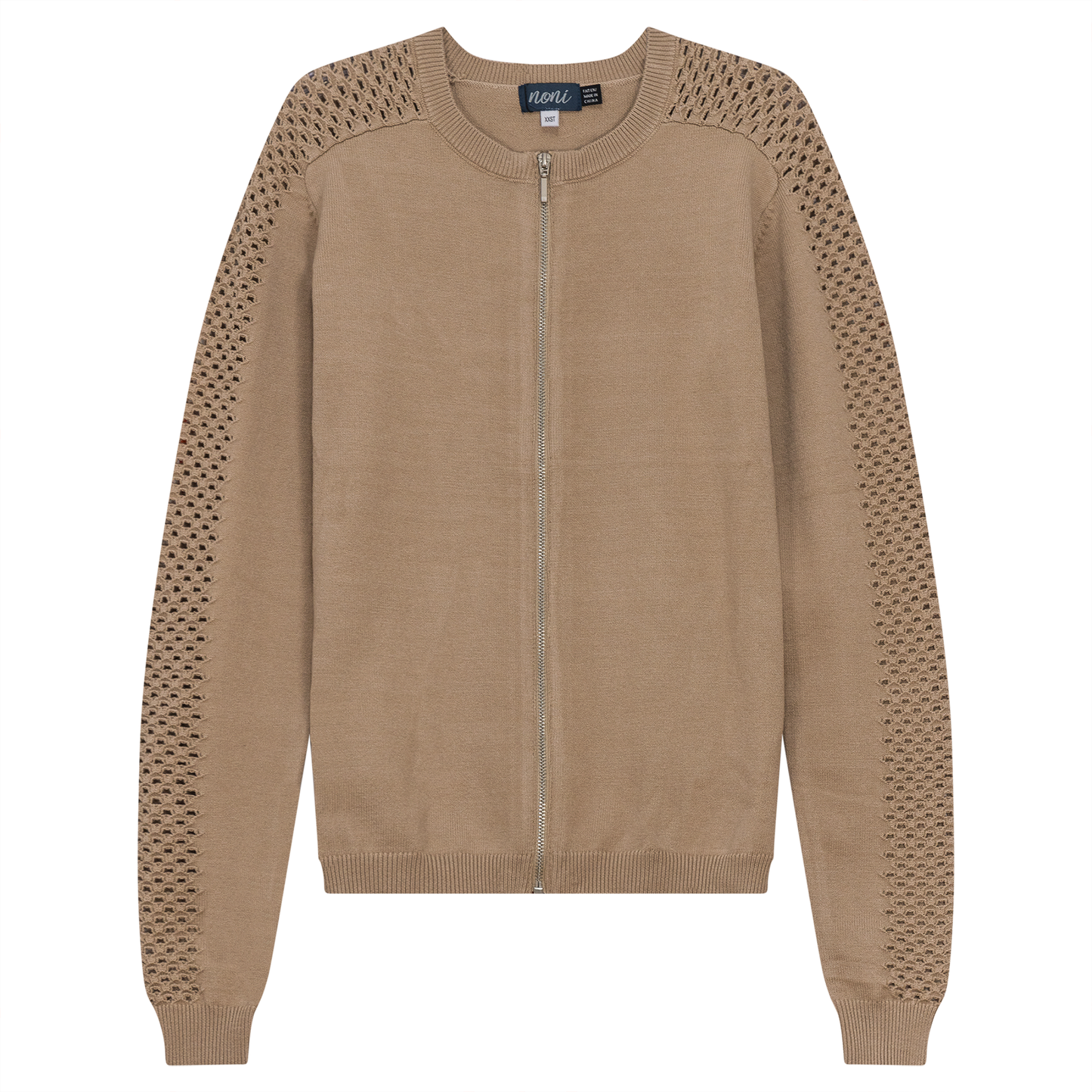 Knitted Bomber Jacket Beige