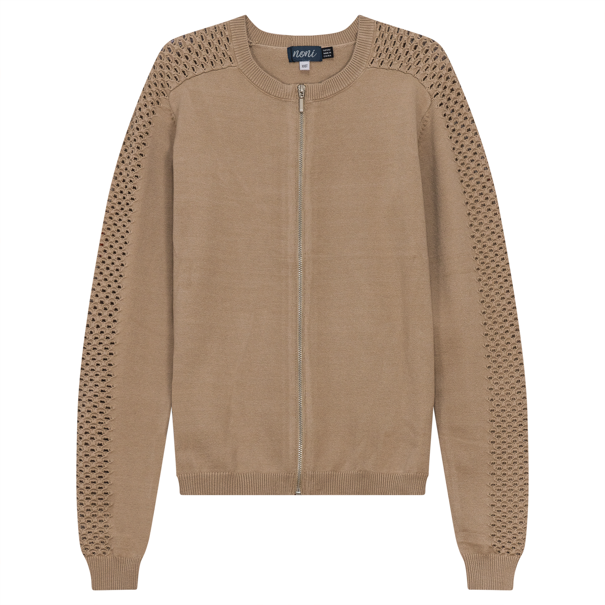 Knitted Bomber Jacket Beige