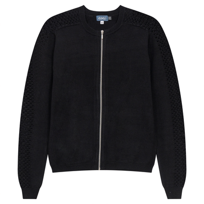 Knitted Bomber Jacket Black
