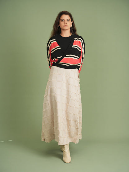Woven Fringe Wrap Skirt