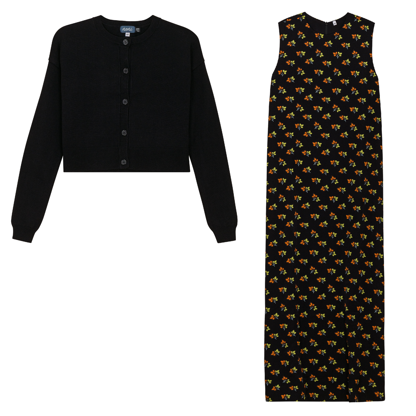Crepe Jumper and Cardigan Set Black
