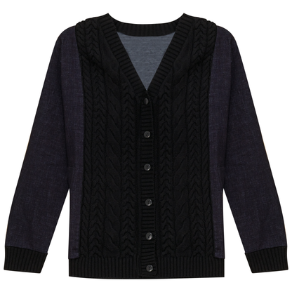 Denim Knit Cardigan Dark Denim