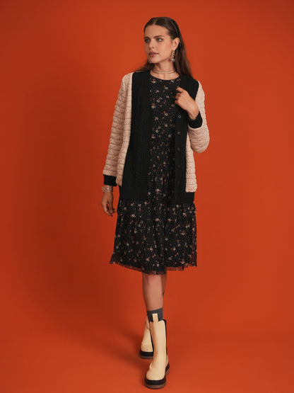 Quilted Knit Cardigan