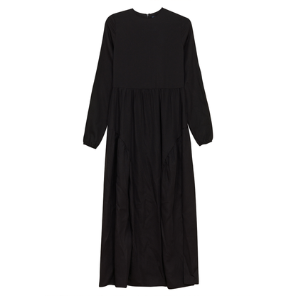 Midi Woven Dress Black