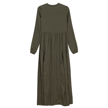Midi Woven Dress Olive