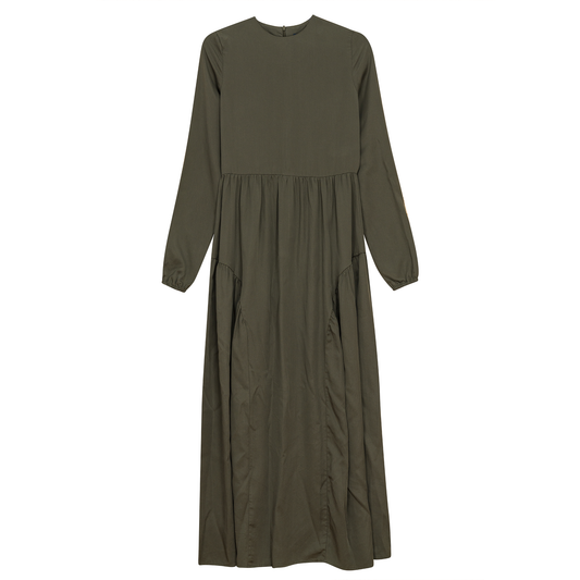 Midi Woven Dress Olive