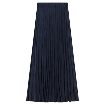 Sunburst Pleated Midi Skirt Midnight Blue