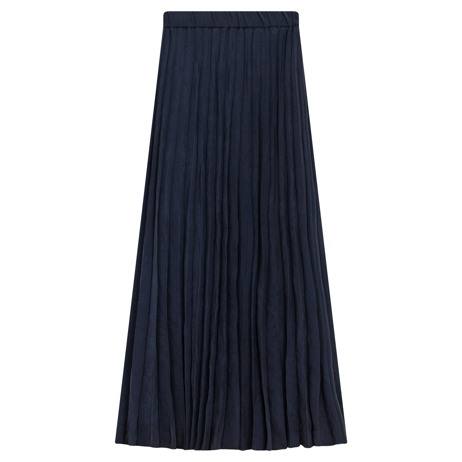 Sunburst Pleated Midi Skirt Midnight Blue