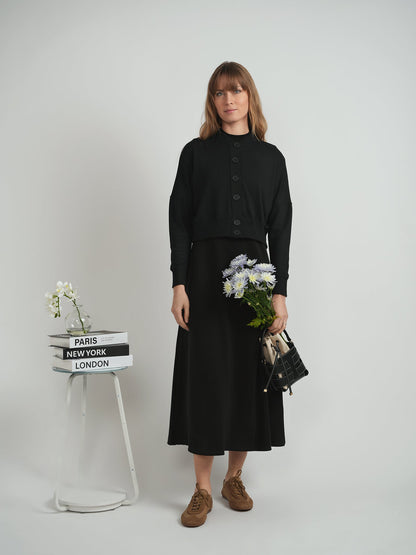 Cropped Sweatshirt Cardigan