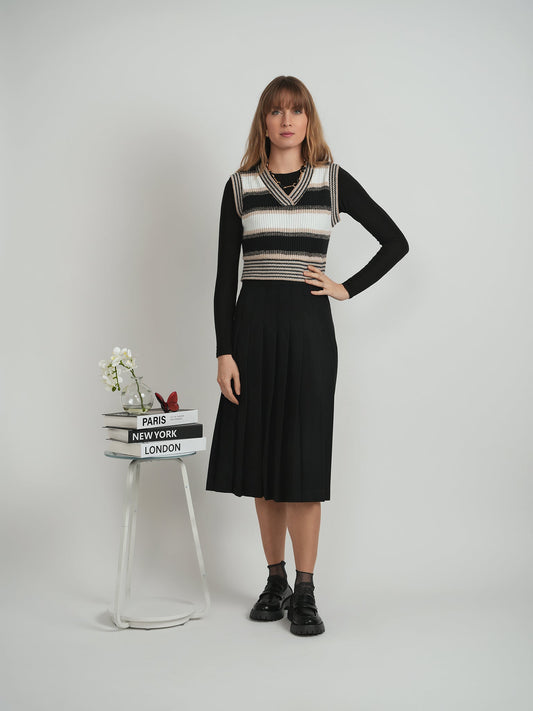 Striped Knit Vest