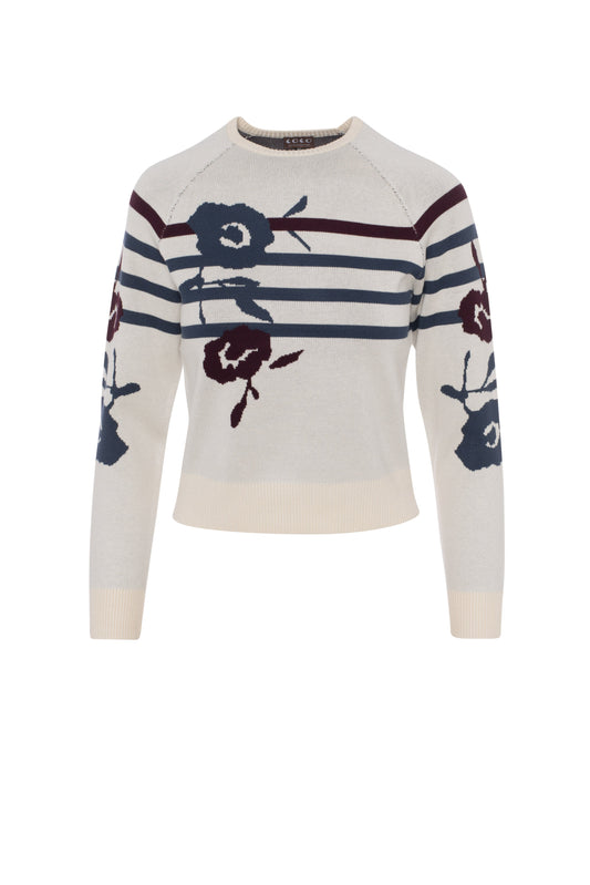 Striped knit Sweater Cream