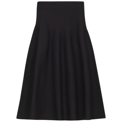 A Line Knit Skirt Black