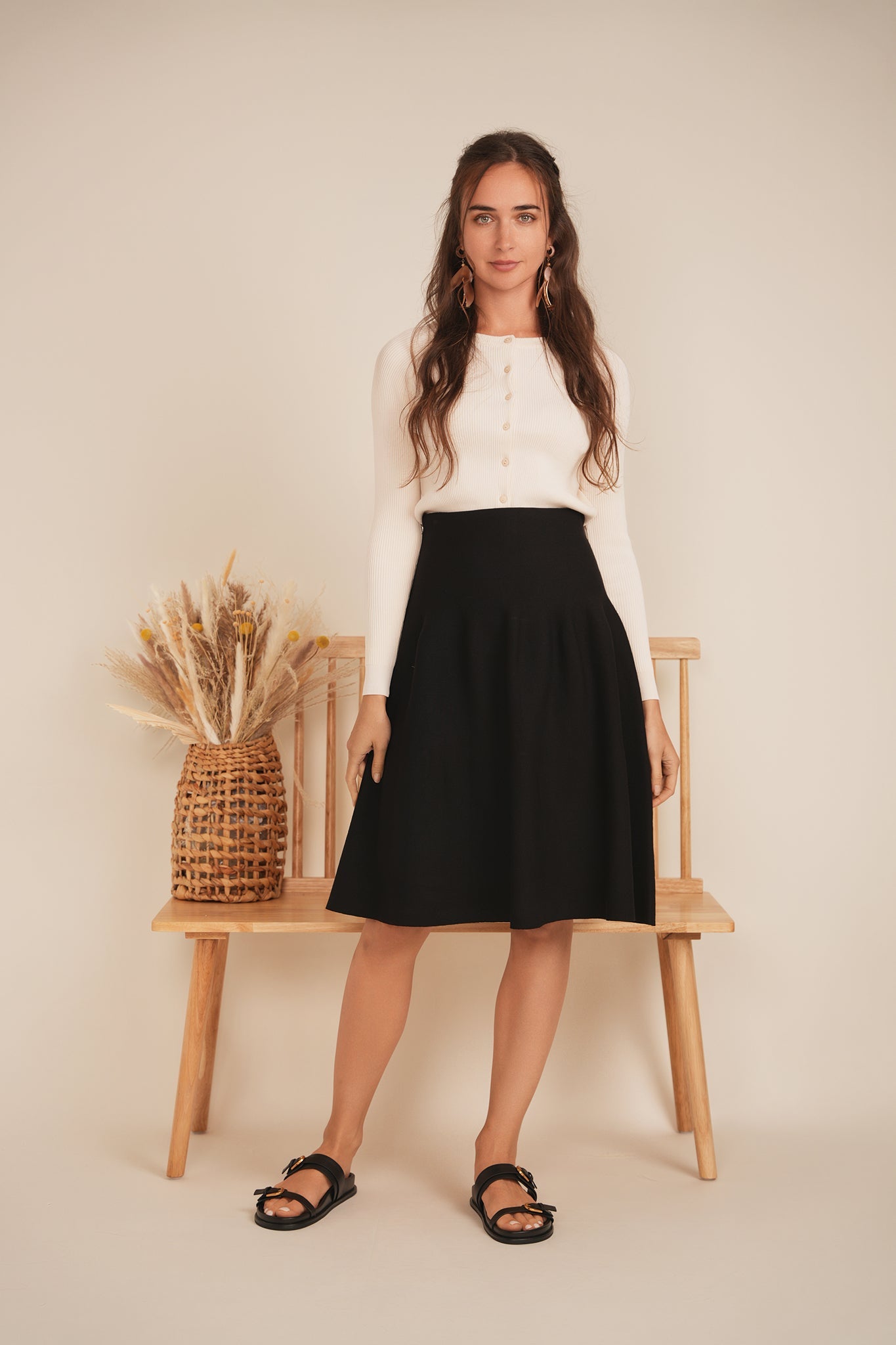 A Line Knit Skirt