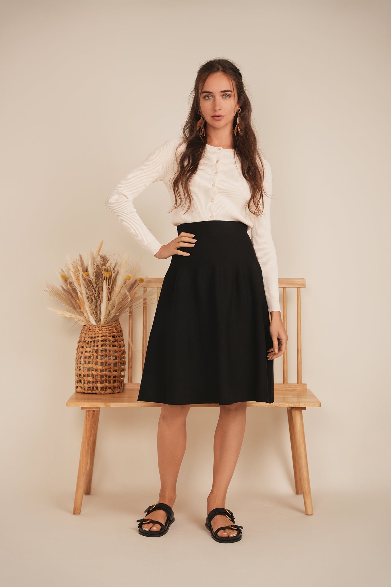 A Line Knit Skirt