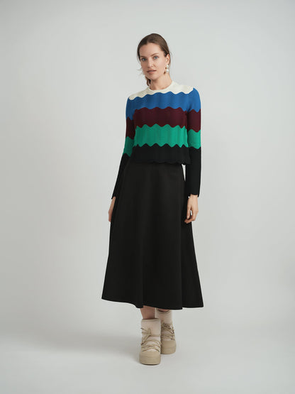 Crochet Color Blocked Cardigan