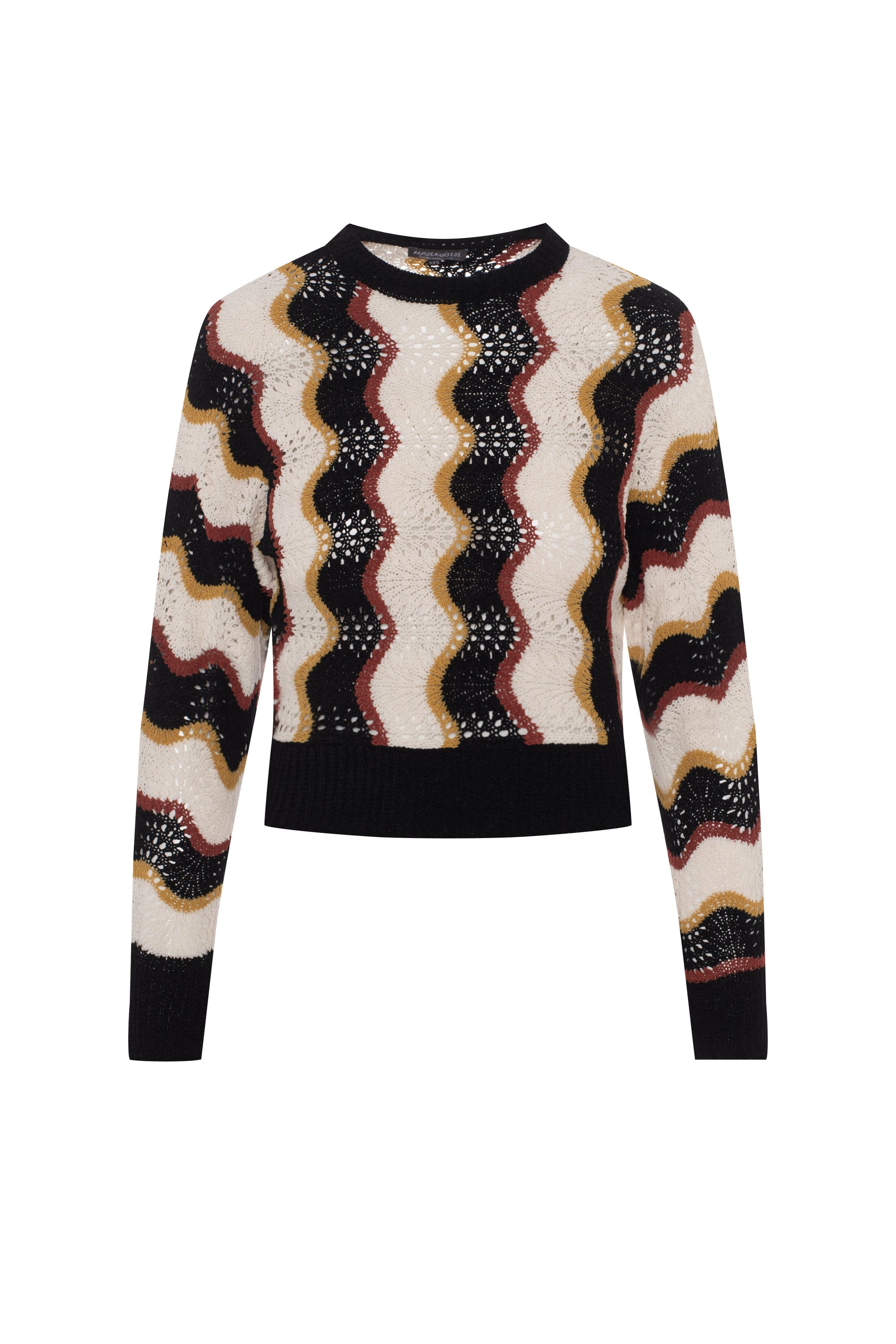 Crochet Vertical Chevron Knit Top Multi