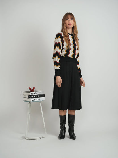 Crochet Vertical Chevron Knit Top