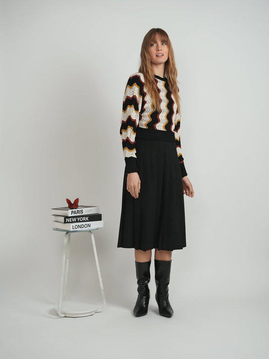 Crochet Vertical Chevron Knit Top