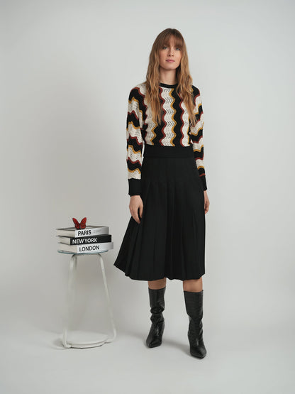 Crochet Vertical Chevron Knit Top