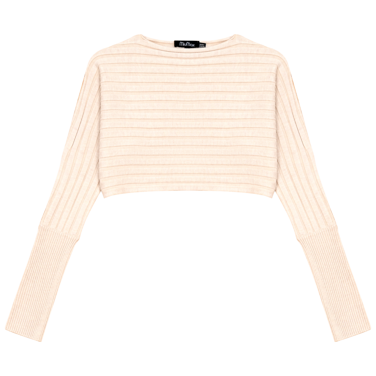 Croppped Knit Sweater Cream