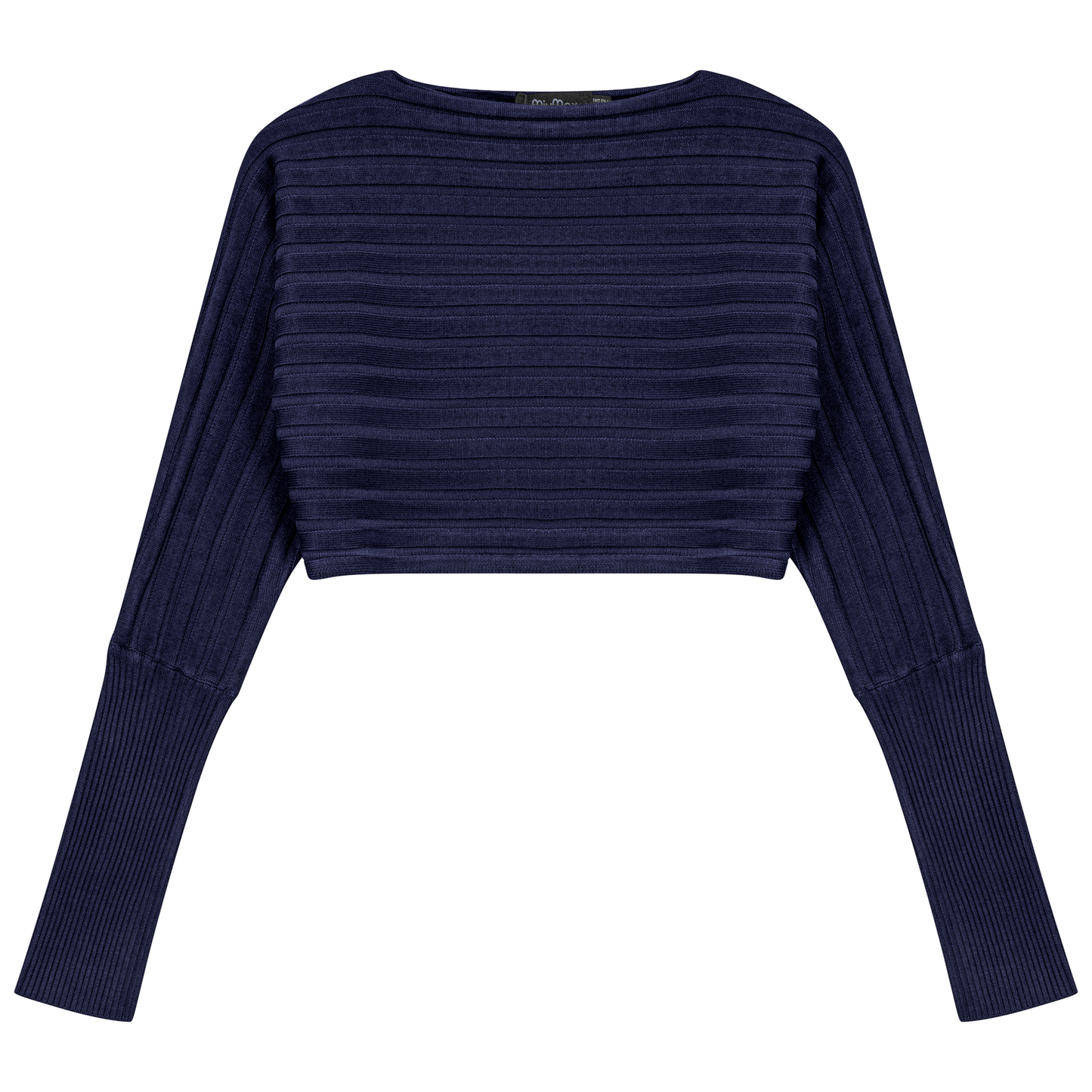 Croppped Knit Sweater Dark Navy